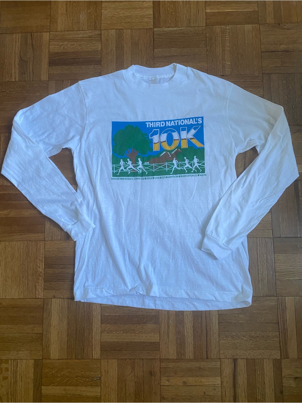 Vintage Single Stitch Long Sleeve 10K T Shirt Nashville Race Tee L